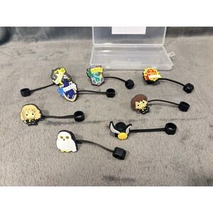 Harry Potter 8pc Simple Daily Use Silicone Straw Toppers